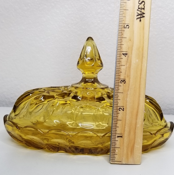 Anchor Hocking Fairfield Amber 70's Depression Glass 1/4lb Oval Butter Dish - Picture 11 of 12